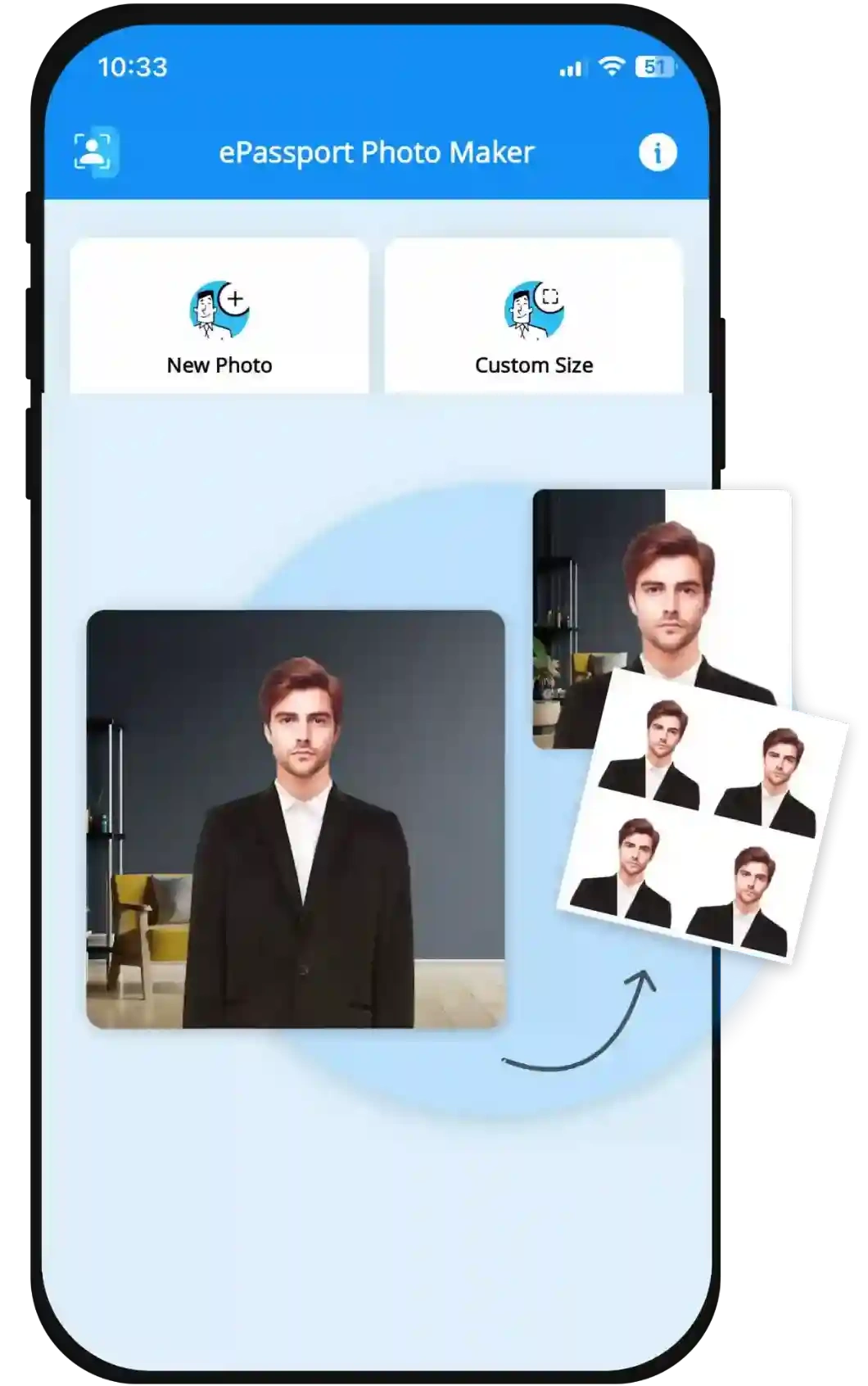 create and print passport photo