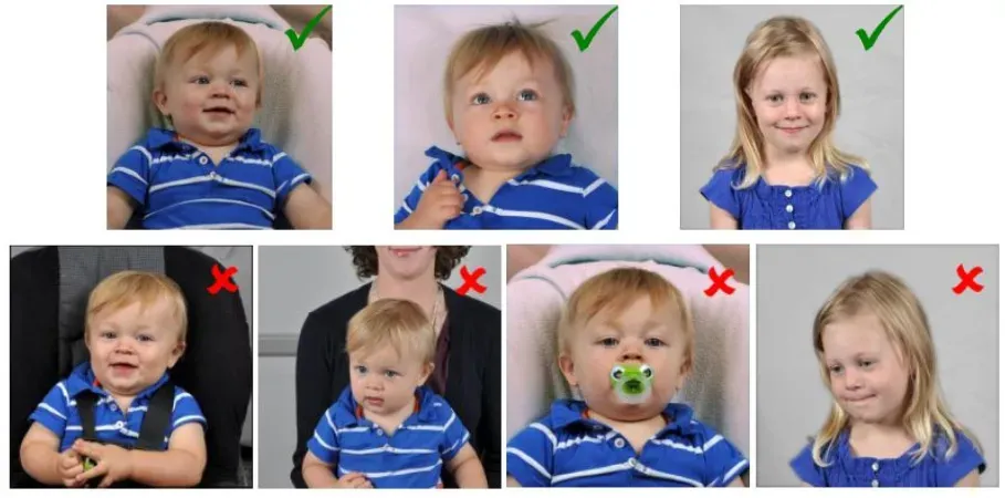 Some Examples of Baby Passport Photo